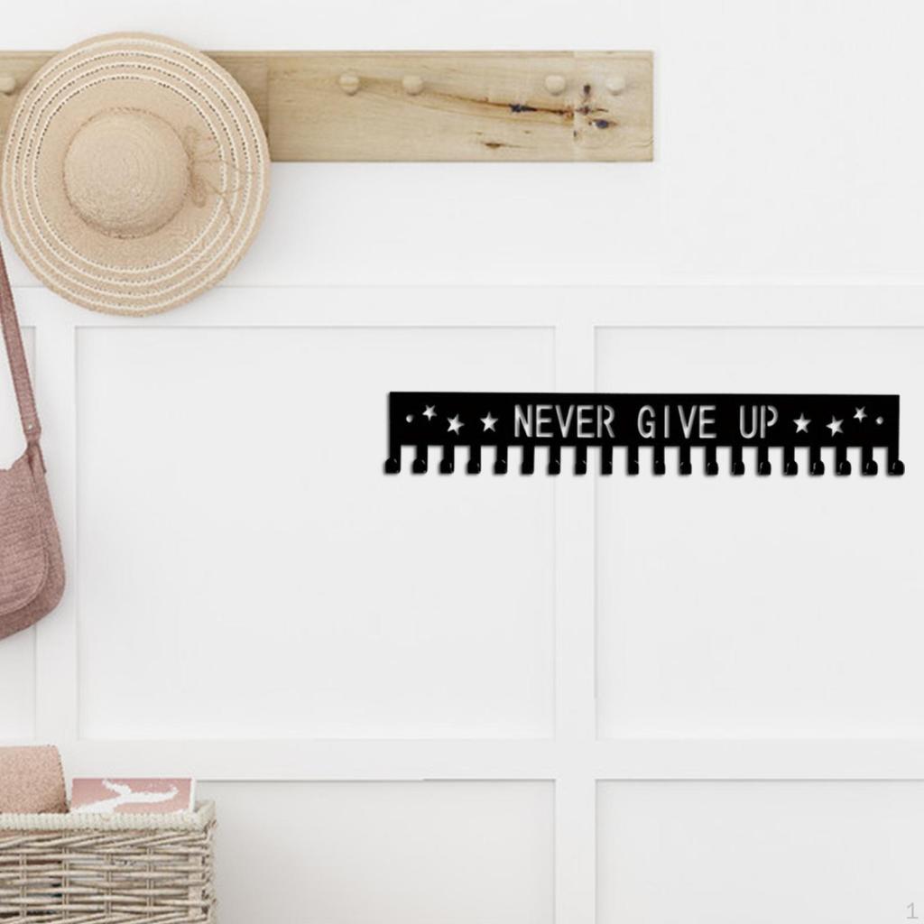 Вешалка для медалей, держатель для наград, 20 крючков, металлическая простая прочная настенная стойка для бега, баскетбола