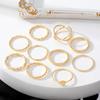 Глянцевая искусственная скульптура Элегантное кольцо Модный набор колец 2023 Новое элегантное роскошное кольцо с резьбой по завитку Простое очаровательное женское благородное кольцо Набор из 10 колец