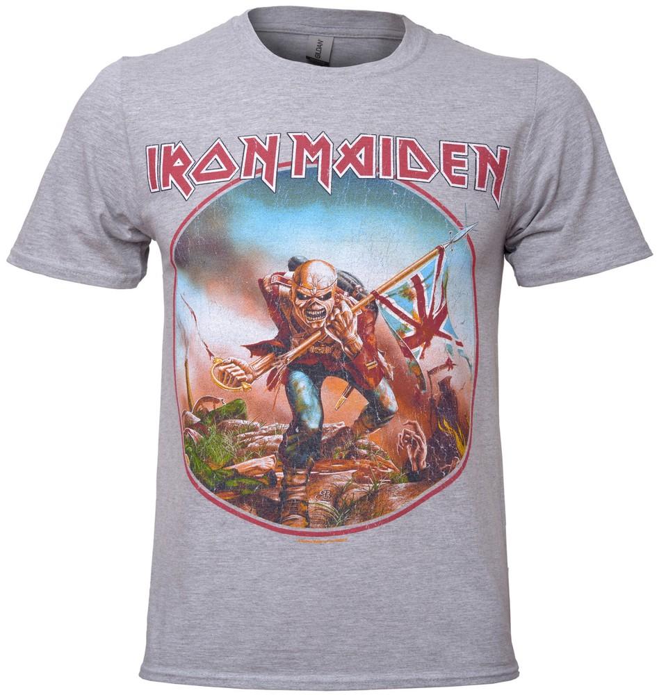 Винтажная футболка Iron Maiden Trooper Circle Band Eddie Logo Новая