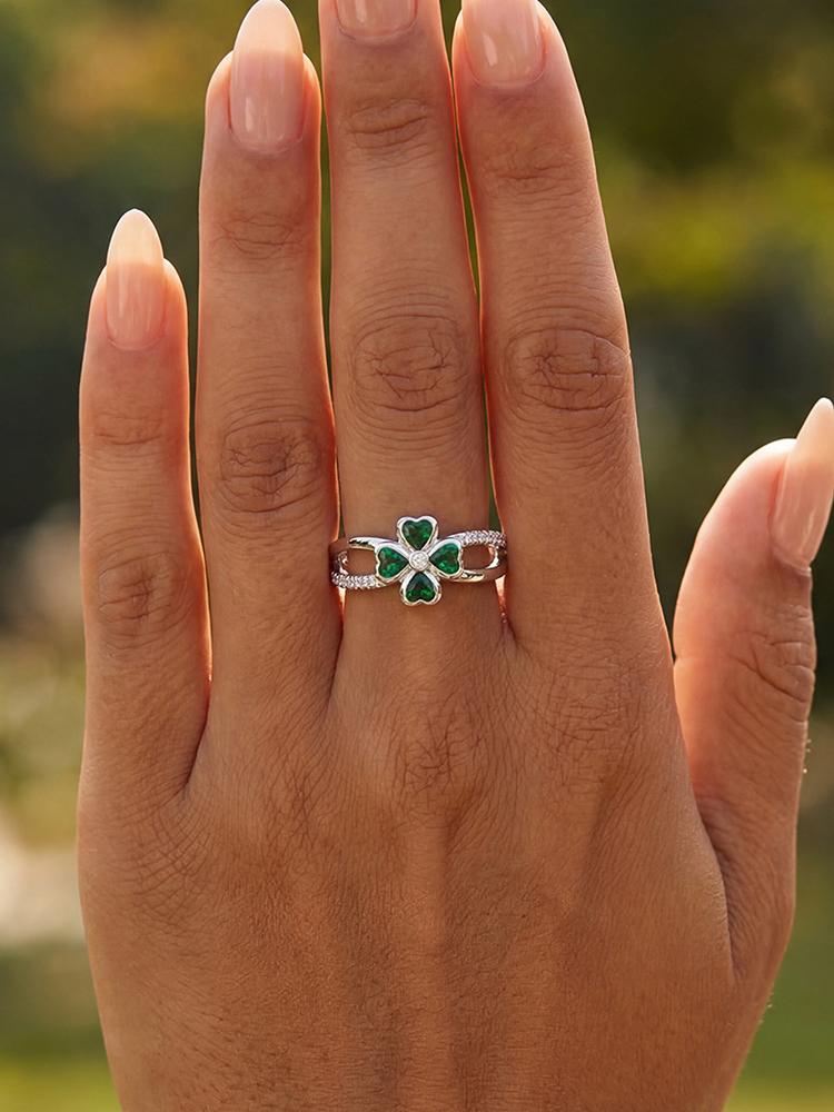925 Silver Exquisite Lucky Plants Ring For Women Party Engagement Anniversary Daily Wear High Quality Fine Jewelry