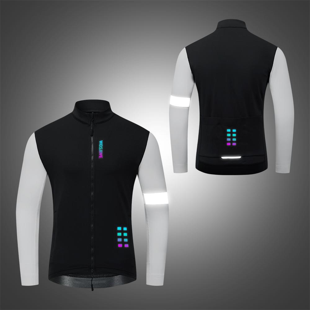 Wosawe Велосипедная куртка Softshell, мужская дышащая ветровка для спорта на открытом воздухе, ветровка на молнии YKK, зимняя теплая одежда для велосипеда