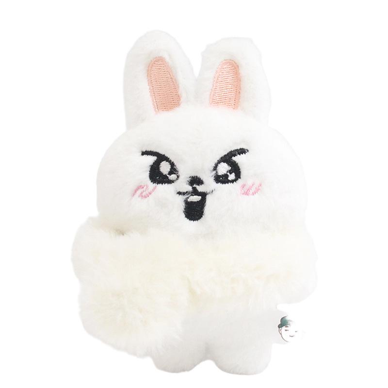 12cm Cartoon Animals Plush Doll Wolfchan Leebit Dwaekki Hanquokka Keychain With Scarf Bag Pendant Stray Kids Fans Gift Toy