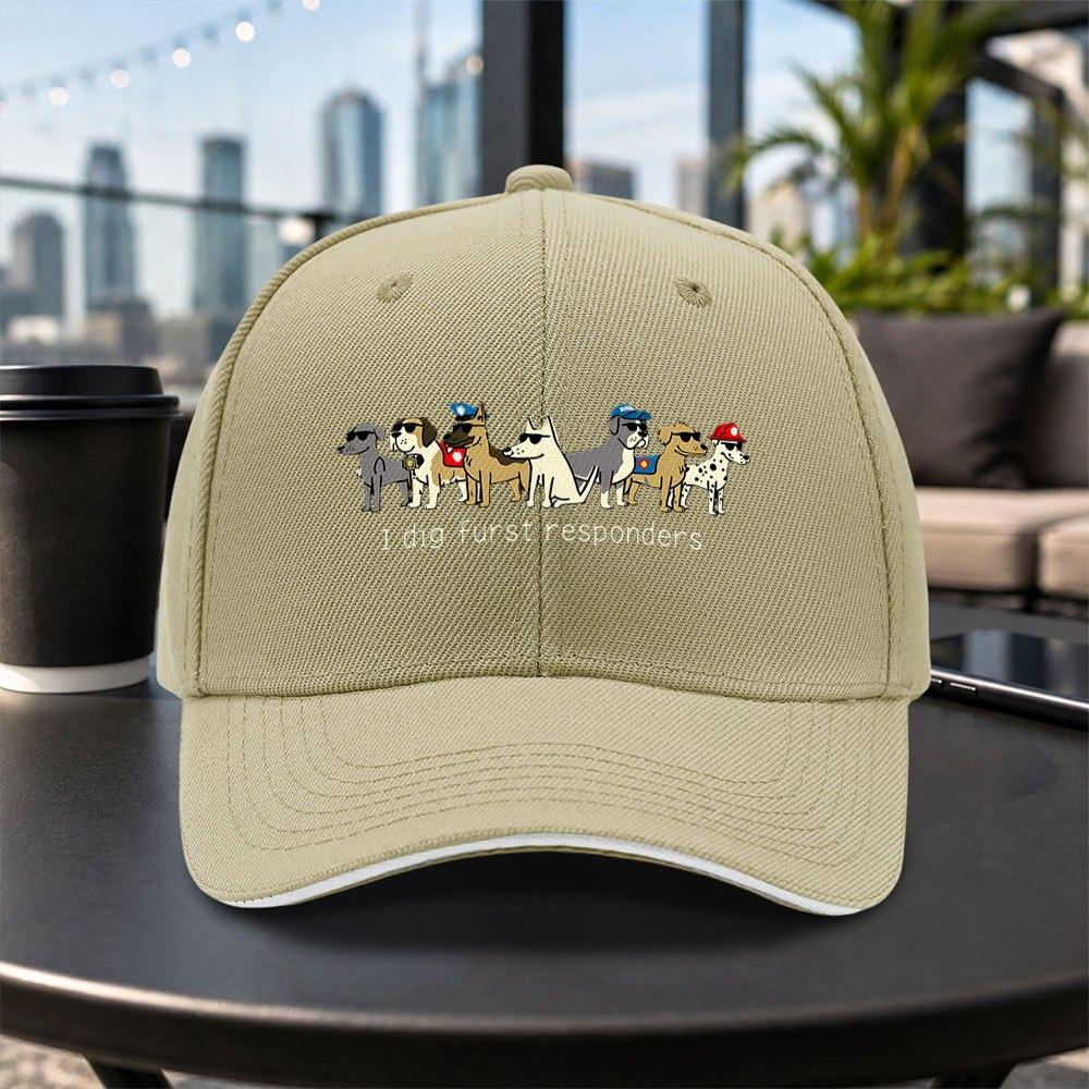 Dog First Responder Baseball Cap Unisex Adjustable Lightweight Casual Dad Hat For Travel Parties Daily Wear Multiple Colors