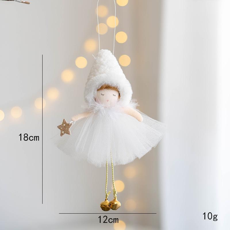 Christmas Plush Angel Girl Pendant Christmas Angel Decoration Desktop Ornament White Pink Angel Pendant New Year 2025
