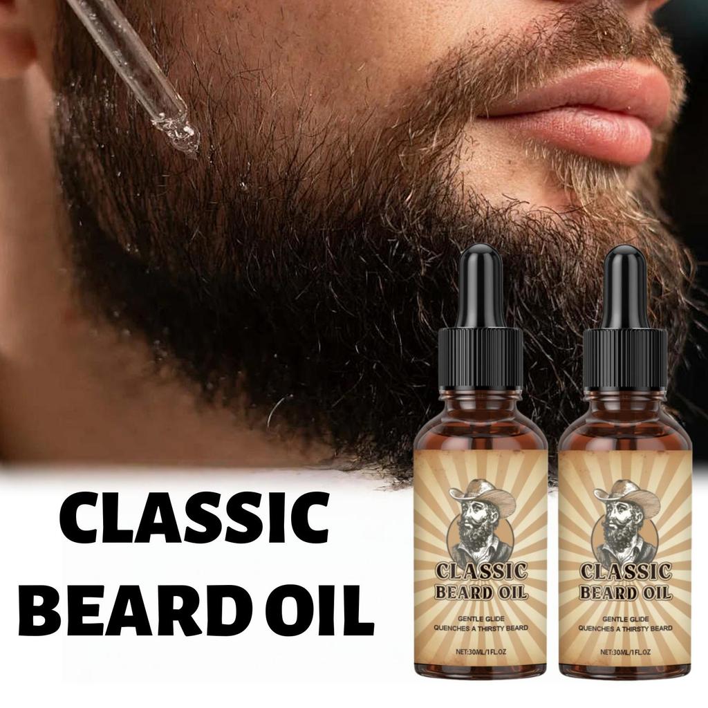 Cold-Pressed Beard Oil - Quickly absorbed, nourishes and smooths, strengthens facial hair, promotes fuller growth - 30ml x 2