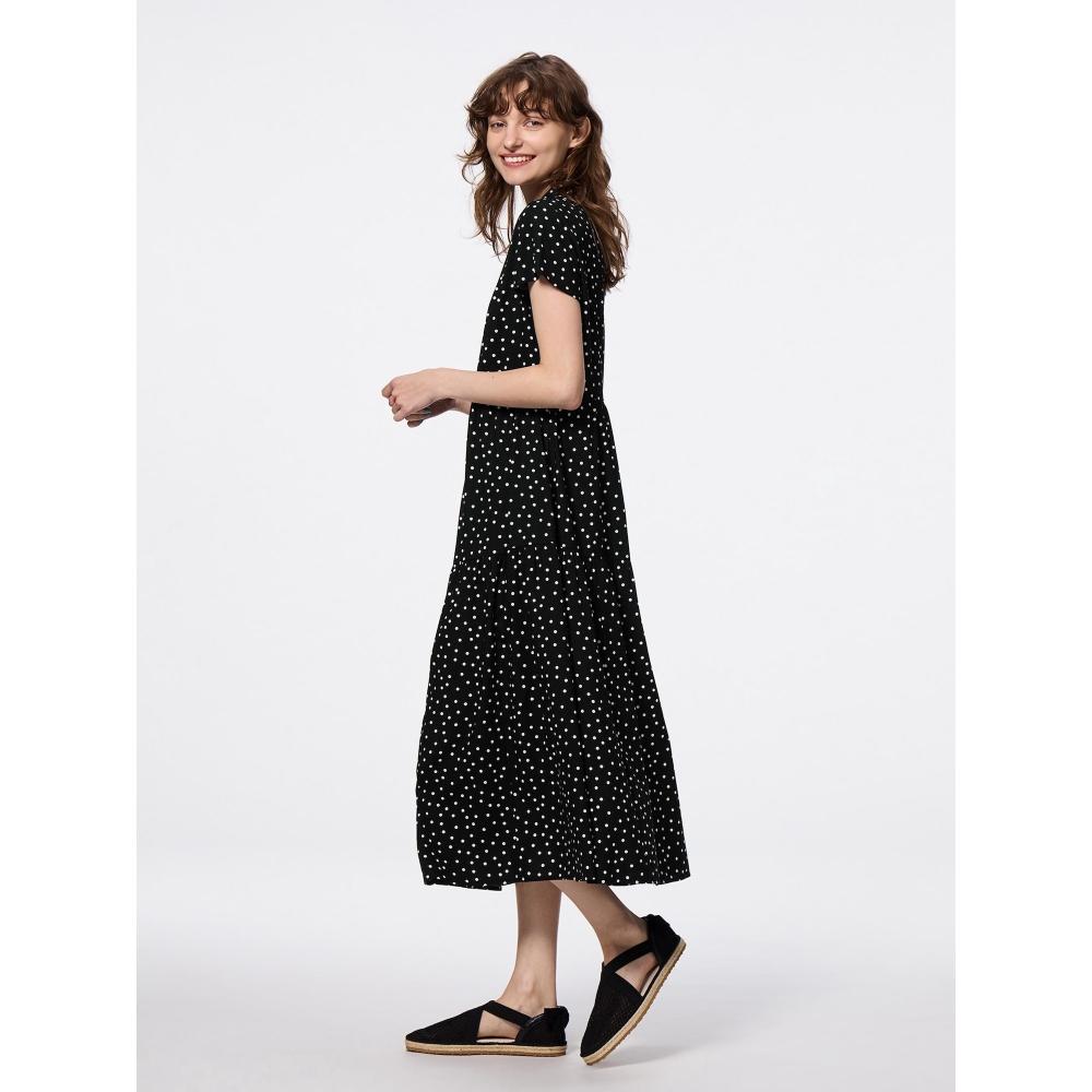 GU by Uniqlo Многоярусное платье с коротким рукавом Z