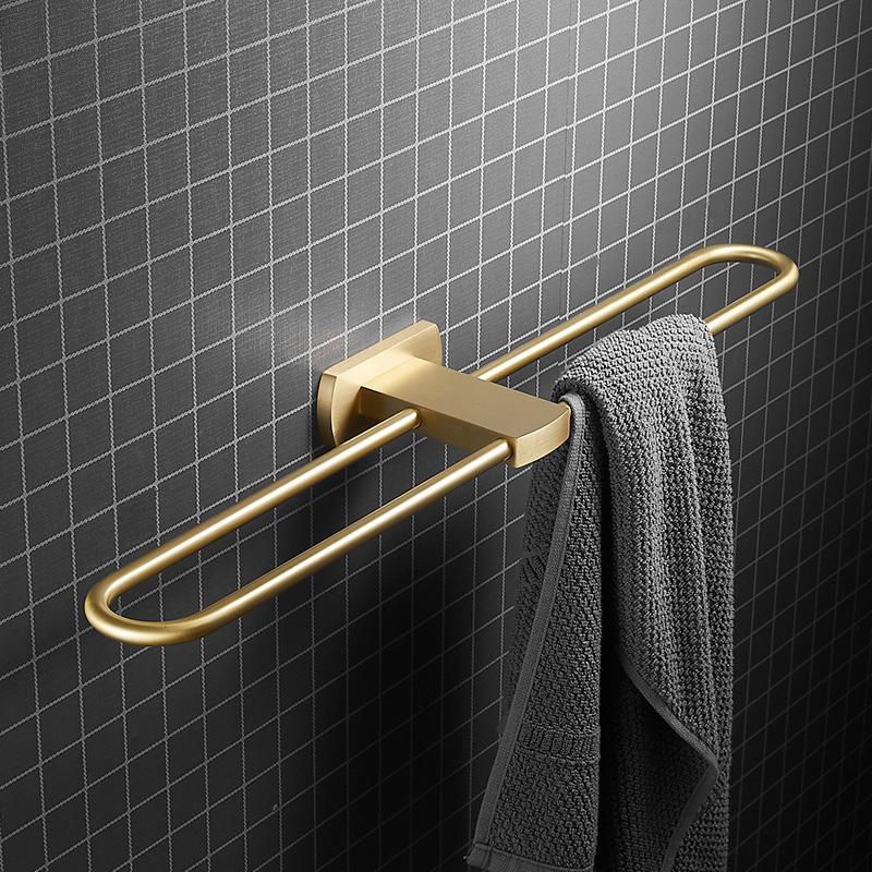 Аксессуары для ванной комнаты Набор фурнитуры Крючок для полотенец Мыльница Держатель для телефона Держатель для туалетной бумаги Держатель для туалетной щетки Нержавеющая сталь, матовое золото