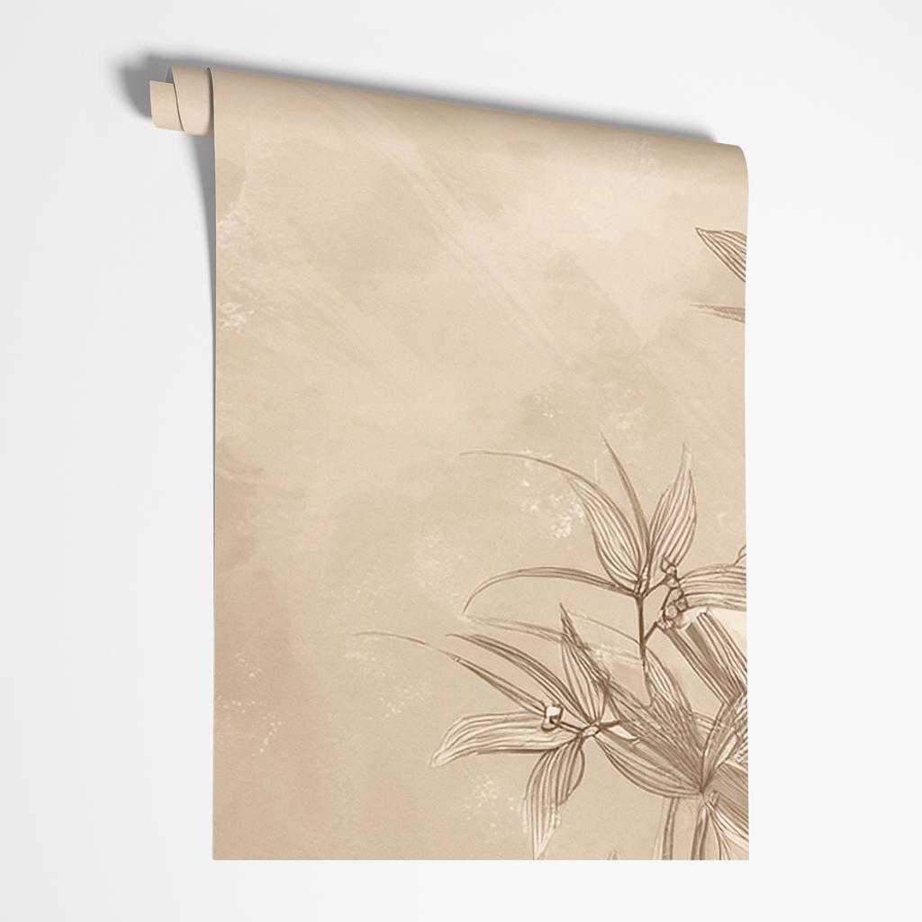 Wallpaper Plants Meadow Beige