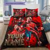 Custom Name Cristiano Ronaldo Bedding,Quilt Set Quilt Cover Pillowcase Home Birthday Gift(1 * duvet cover + 2 * pillowcase, without core) -HE55