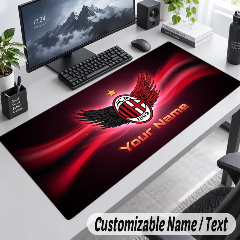 Custom Name Text Mouse Pad AC Milan Personalized Desk Pad For Work And Gaming