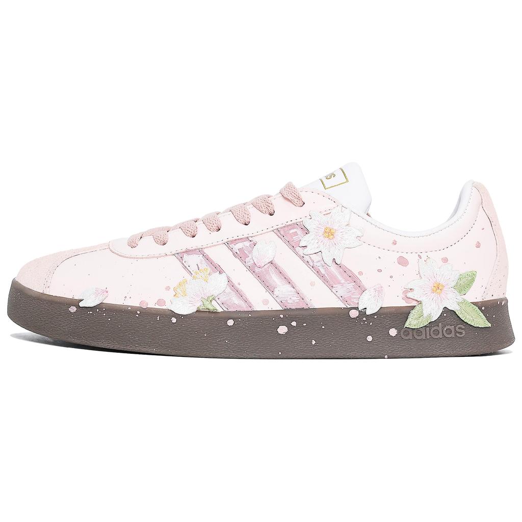 Adidas VL COURT 2.0 Abrasion Resistant Slip Resistant Low top Skateboard Shoes Unisex Cherry Blossom Pink ID6015(Team1083-)