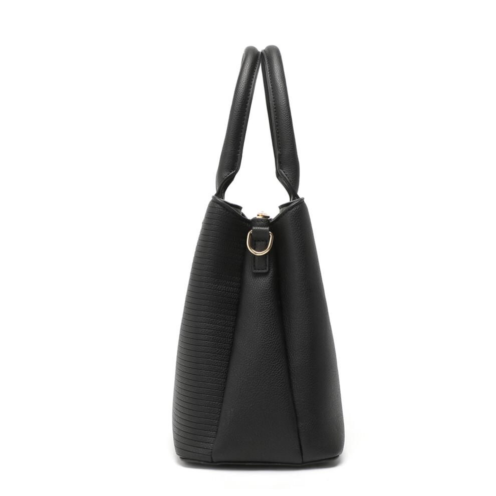 (Black) Modern Elegance PU Leather Lady's Tote Bag