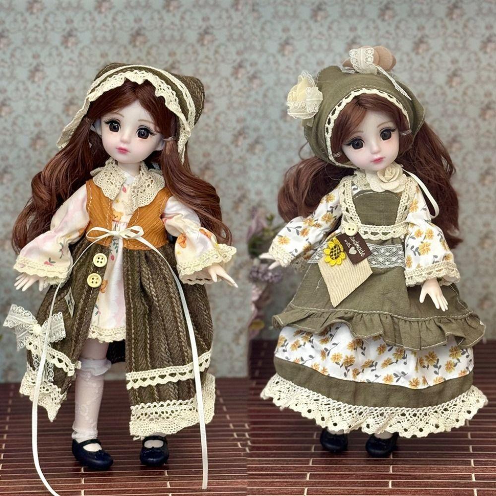 Attractive Eyes Princess Dress Up BJD Dolls Long Hair Princess Makeup Ball Joint Doll Girl Gift