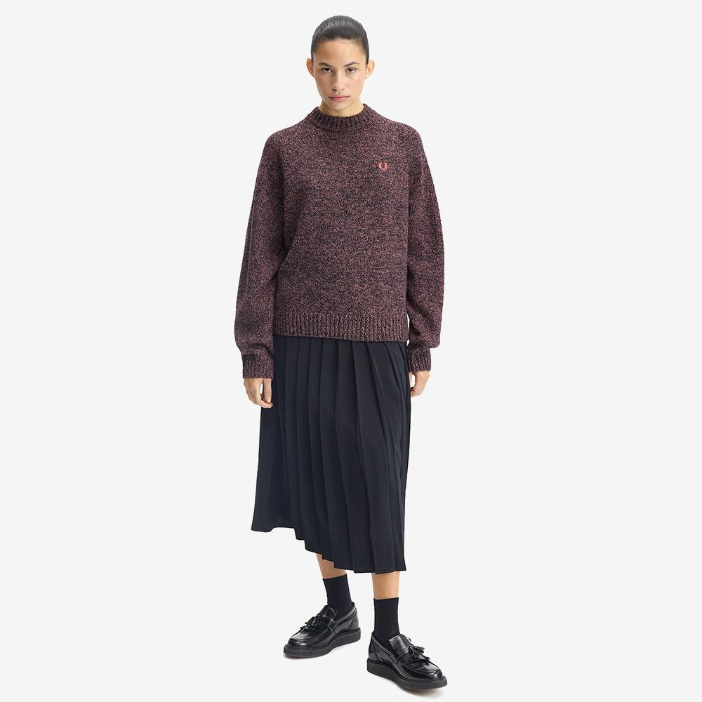 Fred Perry [Женский] Вязаный джемпер с высоким воротником и твистовым узором - Flamingo Tan/Anchor Grey/Black Afpf2531133-73A