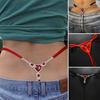 Sexy Rhinestone Thong for Women Mini G-string Bikini Thong Low Rise T Back Underpants Waist Body Chain Jewelry for Festival Rave