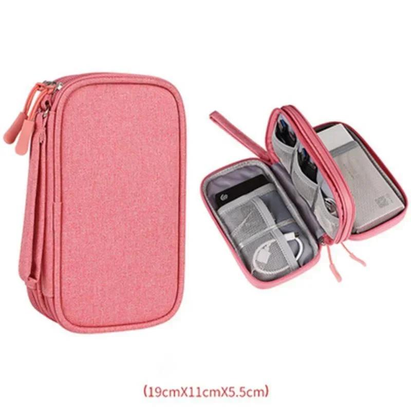 Travel Organizer Bag Cable Storage Organizers Pouch Carry Case Portable Waterproof Double Layers Storage Bags for Cable Cord
