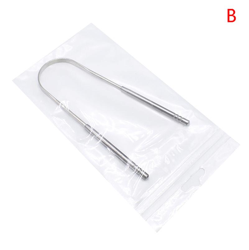 2PCS Tongue Scraper Stainless Steel Tongue Cleaner Oral Care Hygiene Scraper