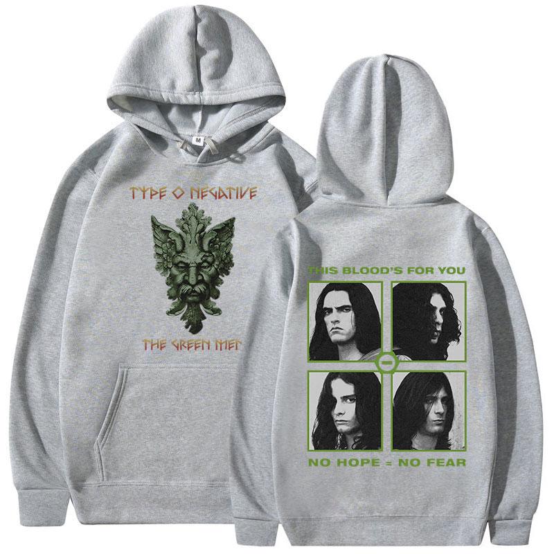 Rock Band Type O Negative Худи Зеленый Человек Готические Металлические Толстовки с Капюшоном Мужские Винтажные Хип-Хоп Оверсайз Пуловеры Унисекс