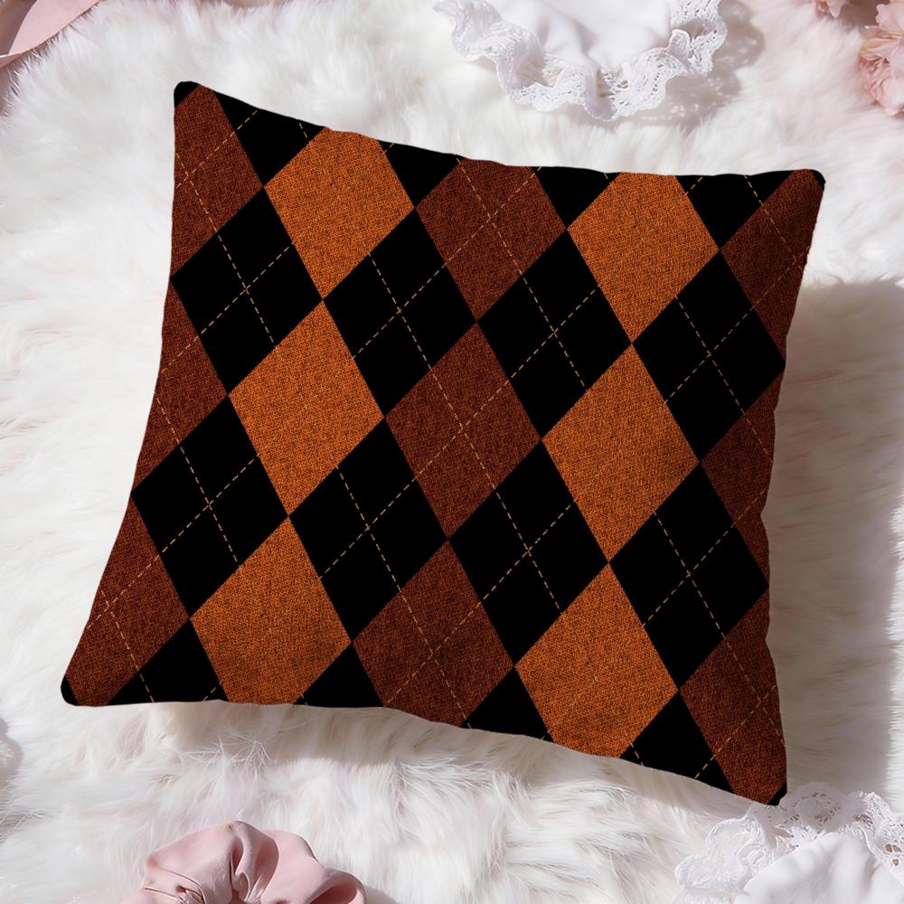 Argyle Cushion Cover Premium Comfort Reversible Pillow Cove Two in One Design for Any Room Car Interior