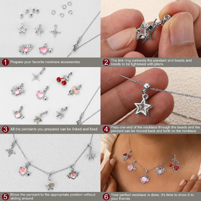 Кристальное Сердце Лунная Корона Бабочка Планета Подвески Бусины Шармы из Нержавеющей Стали Серьги Ожерелье Украшения DIY Изготовление Подарки Женщине
