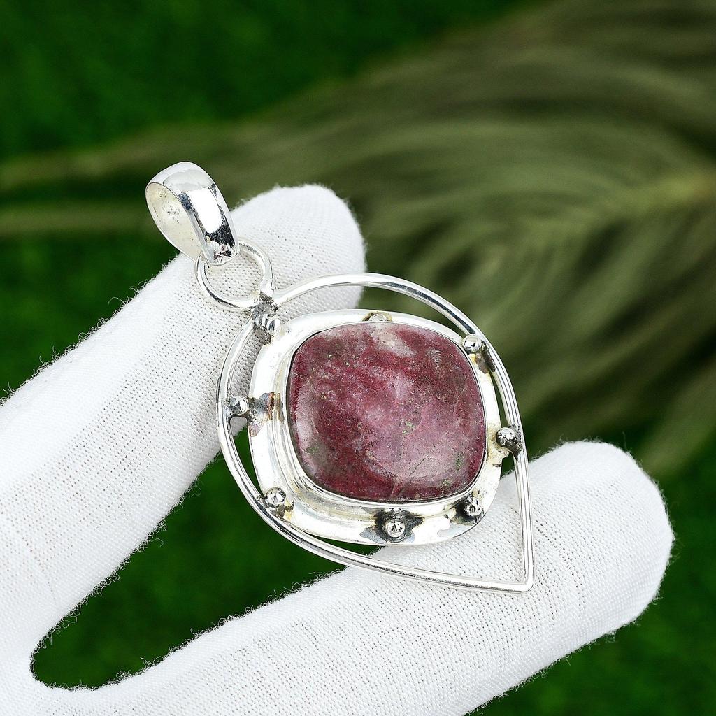 Серебро 925 пробы Тулит Камень Помолвочный Безель Мама Элегантный День рождения Модный Кулон