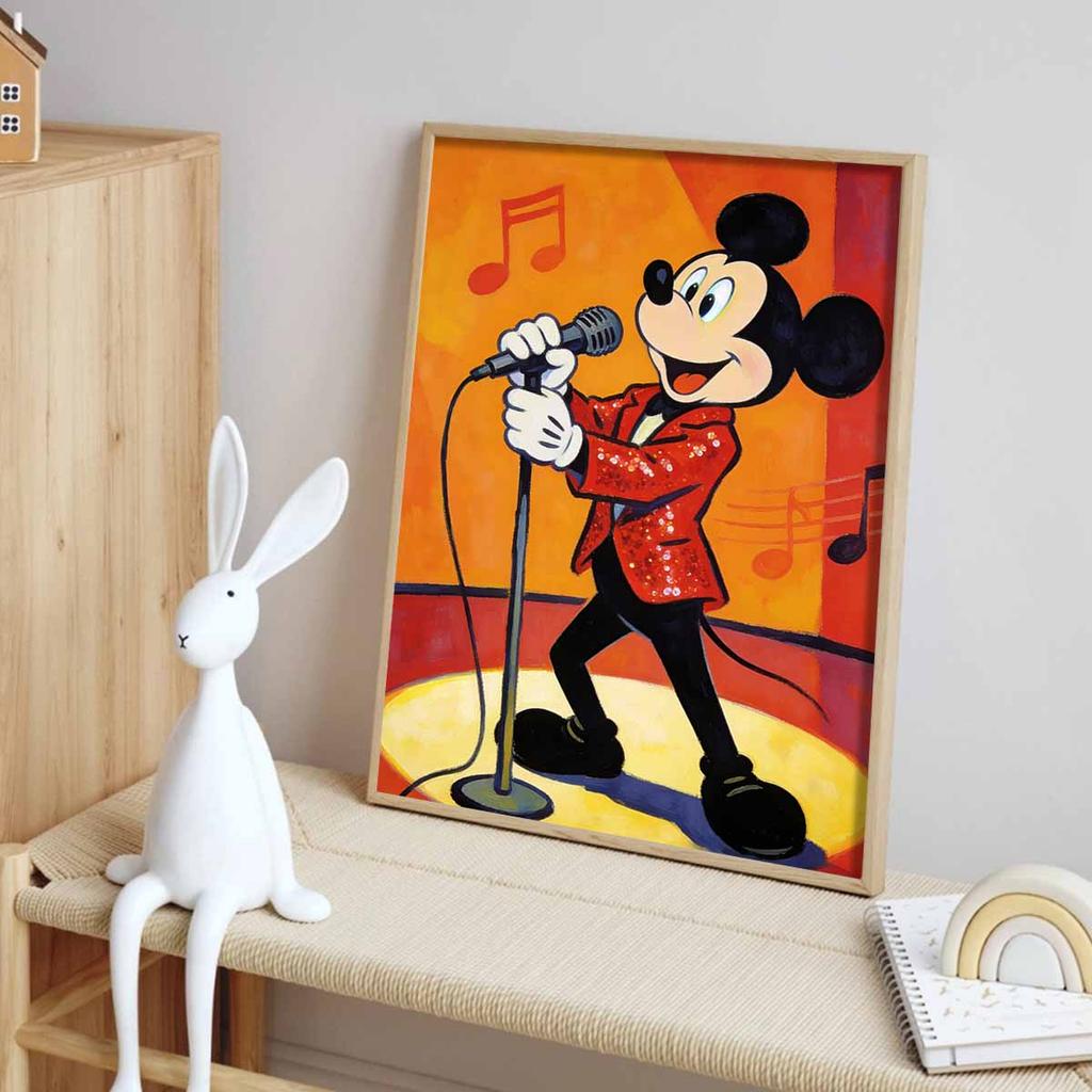 Disney diamond painting handmade diy mosaic Mickey Mouse singing stage music rhinestone kit home decoration gift