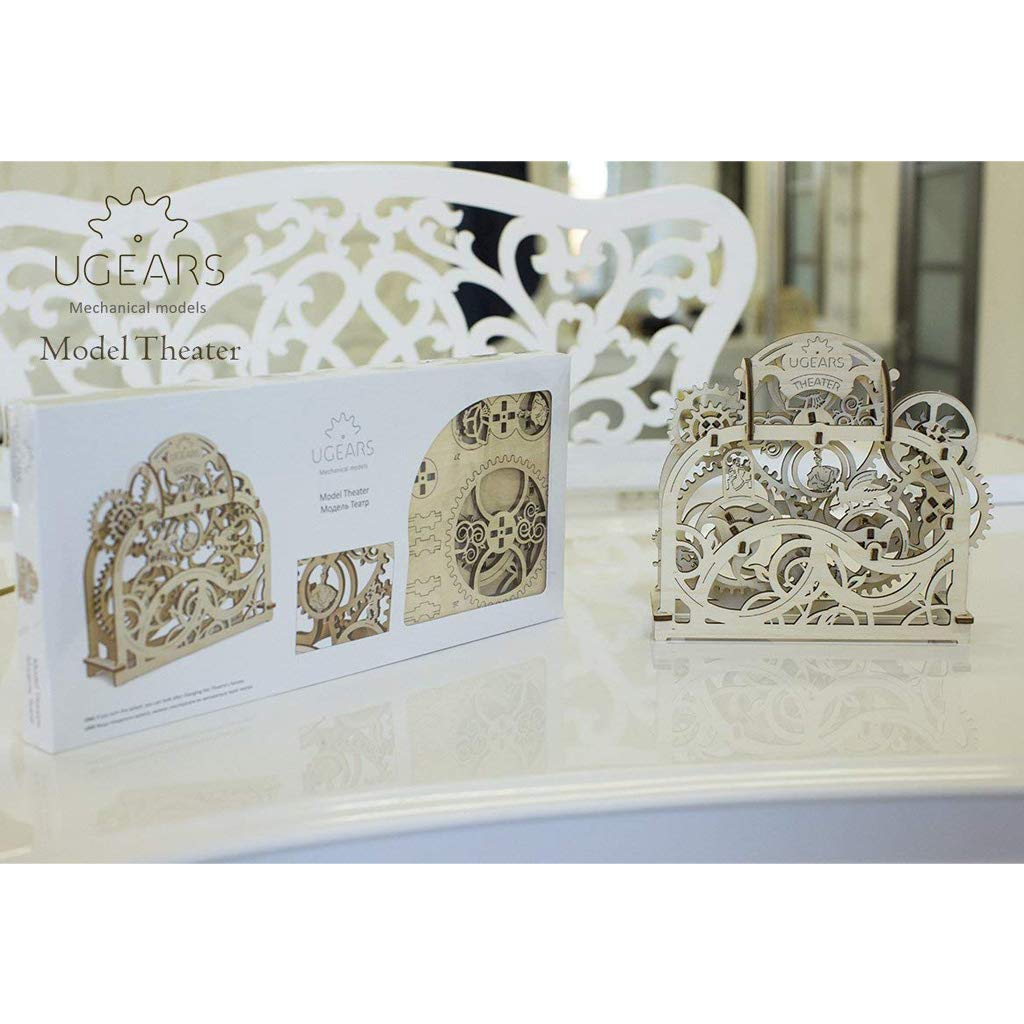 Ugears Theater Wooden Puzzle, Crafts & Model Building Kit, No Glue or Tools Required, Adult Men, 70002, Assembly Instructions Included