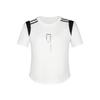 Round neck T-shirt for women, elegant summer short sleeved shirt, contrasting color top