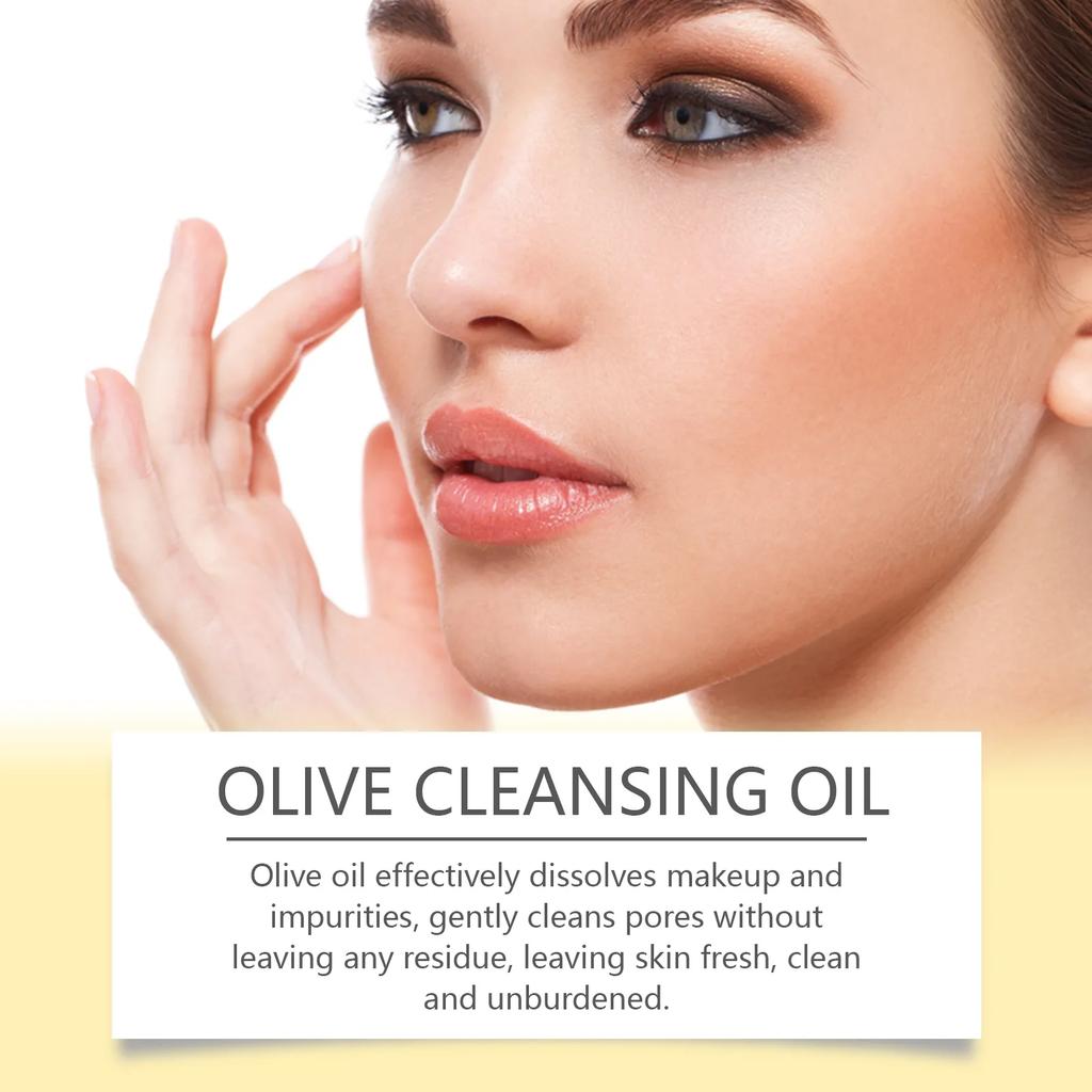 OUHOE Olive Makeup Remover Oil, Gently Moisturizing and Skin Cleansing Facial and Lip Olive Makeup Remover Oil Cleaning Tools