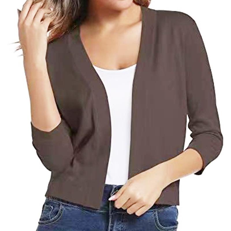 Women S Simple Versatile Short Knit Cardigan For Spring Autumn