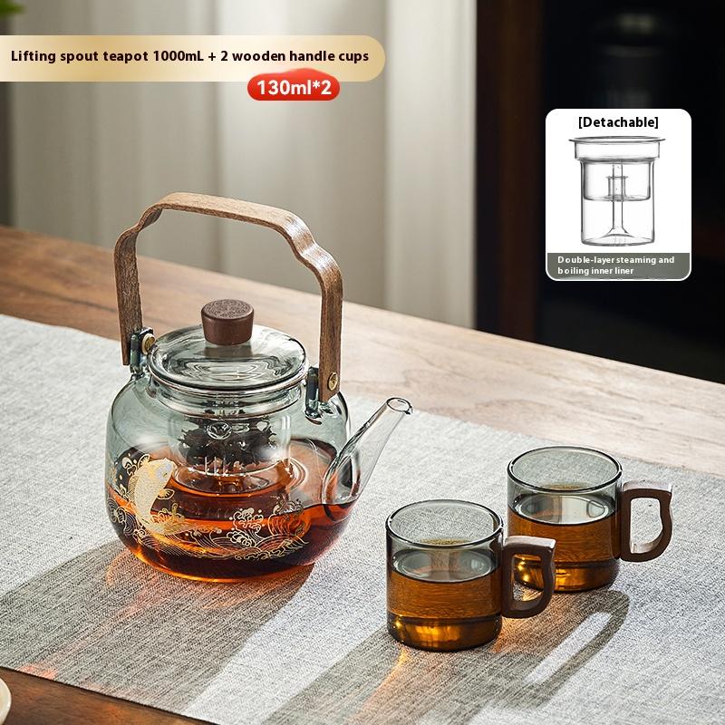 Чайник Gianxi Толстое стекло Открытый огонь Паровой чайник Чайник для разделения чая Жаростойкий чайник