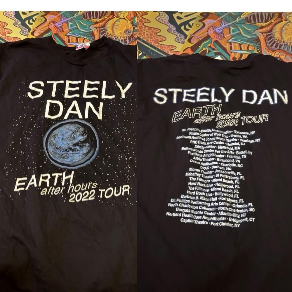 Steely Dan Earth After Hours Tour Short Sleeve T-Shirt Size S-3XL 2022 Black Unisex T-Shirt