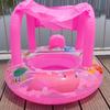 Inflatable Infant Swimming Seat with Canopy - Cartoon Design and Sunshade