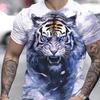 Футболка с принтом тигра в 3D для пары, мужская футболка с 3D принтом, прямая поставка, короткий рукав, футболка с круглым вырезом, модная повседневная брендовая футболка