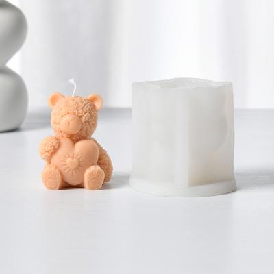 3D Медведь Кролик Объятия Любовь Силиконовая Форма DIY Милый Медведь Питомец Принадлежности для Изготовления Свечей День Святого Валентина Свадебный Торт Украшение Форма