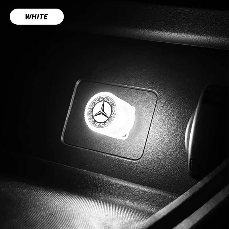 AABIH1 Car Mini USB LED Ambient Light Decorative Atmosphere Lamps For Mercedes Benz W220 W205 W211 W212 GLC GLS AMG W203 Accessories