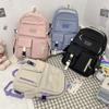 Fashion Nylon Backpack Breathable Large Capacity School Bag Multifunction Korean Color College Backpack College