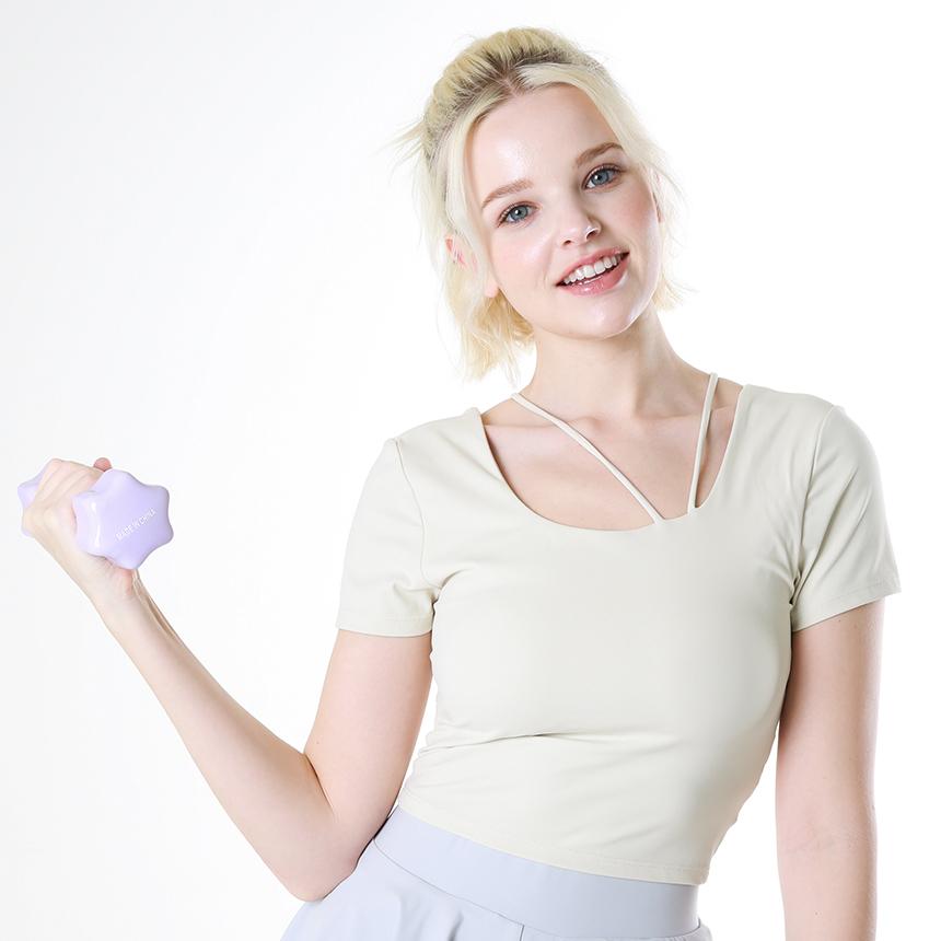 Lycra Strap Bra Top Short Sleeve Tee