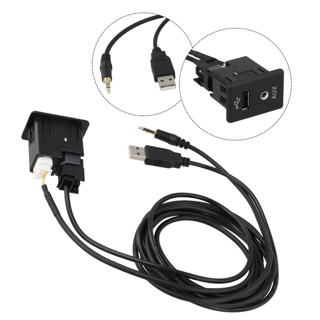 AUX Audio Socket with USB Cable for Nissan 280234BA0B 2013 2019 Quick Use