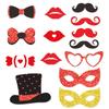 30Pcs/Set Valentine Day Photo Booth Props DIY Mustache Lips Glasses Paper Photo