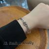 Trendy Round Circular Open Knot Cuff Bangle Bracelets For Women Elegant Silver Jewelry Armband