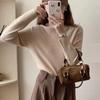 Warm Wool Sweaters 2023 Autumn Winter Korean Fashion Half High Collar Pullovers Women Solid Color Slim Fit Clothes 29774