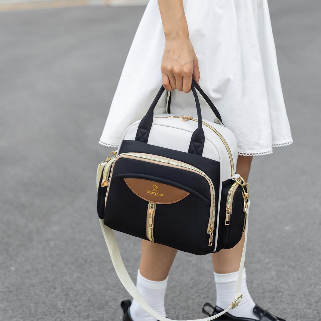 Сумка-тоут для мамы Оксфорд Многофункциональный рюкзак Сумки через плечо для детских подгузников Сумка-холодильник для детских бутылочек на открытом воздухе Женский портативный рюкзак для коляски