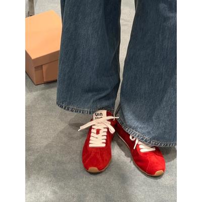 Версия из коровьей кожи~ кожаная плоская подошва круглый носок ретро красный обувь Форреста Гампа женские на шнуровке универсальные немецкие тренировочные туфли кеды повседневная обувь