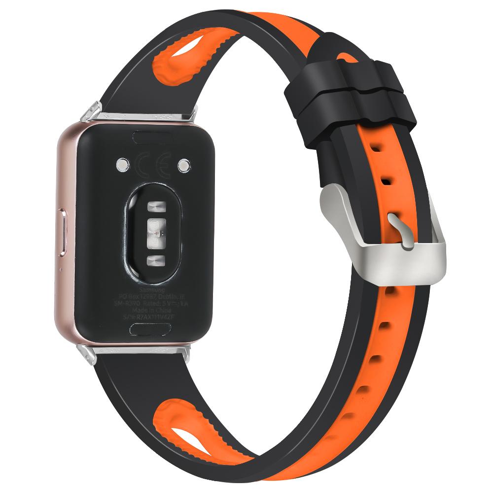 SM-R390 For Samsung Galaxy Fit3 Silicone Watch Band Adjustable Dual Color Wrist Strap