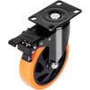 Caster Wheels, 4-inch Swivel Plate Casters, Set of 4, with Security A/B Locking No Noise PVC Wheels, Heavy Duty 350 lbs Load Capacity Per Caster,