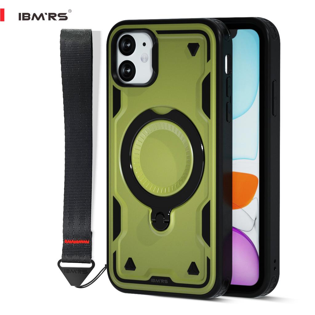 Чехол IBMRS для iPhone XR противоударный [магнитный] с подставкой и шнурком | Совместимость с IBM RS