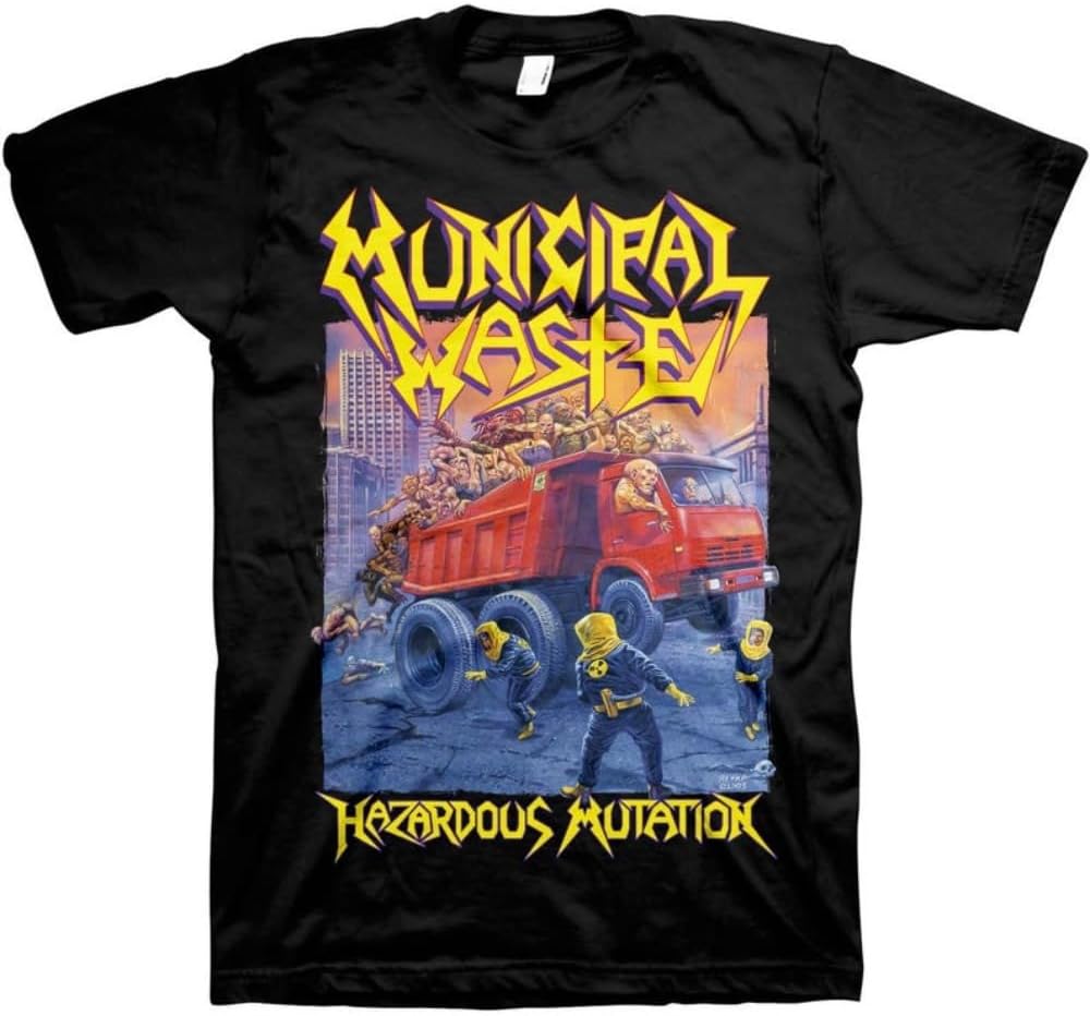 Hazardous Mutations Album Thrash Metal Band Graphic T-Shirt, Black Short Sleeve Cotton Unisex Tee