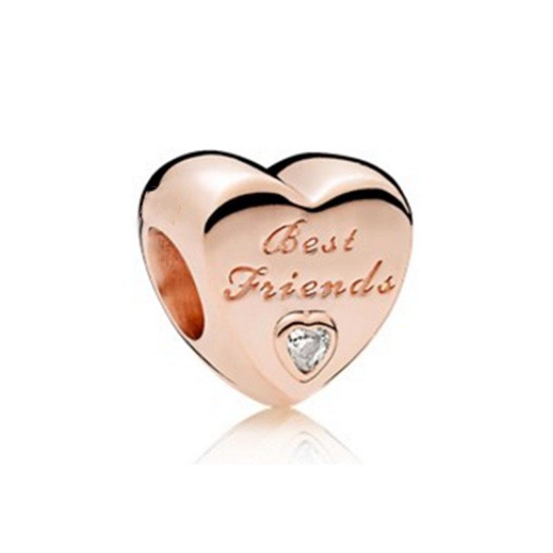 Новые медные шармы Сердце Люблю тебя навсегда Мама Тетя Бусины Подходят для оригинального браслета DIY Подарок Женщинам