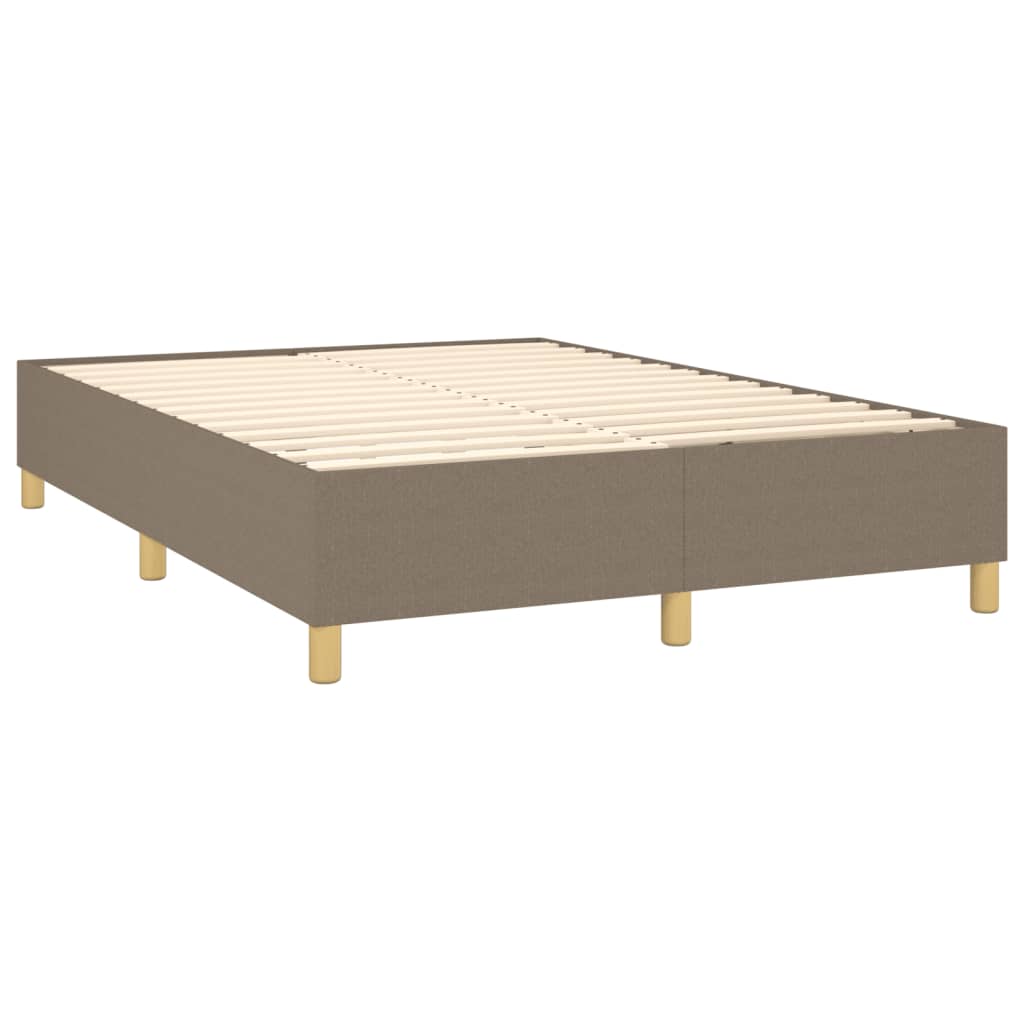 Vidaxl Континентальная кровать с матрасом, цвет тауп, ткань, 140x200 см